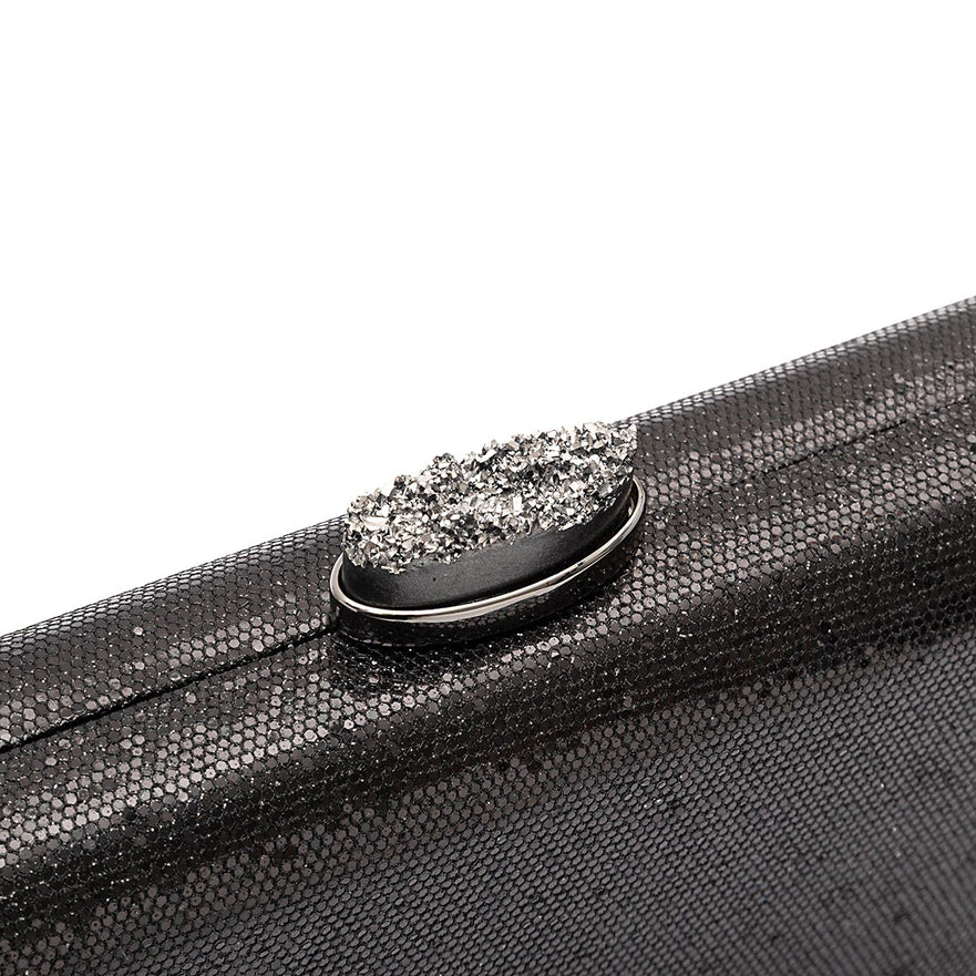 BOLSA CLUTCH EVA FECHO CRISTAL PRETO