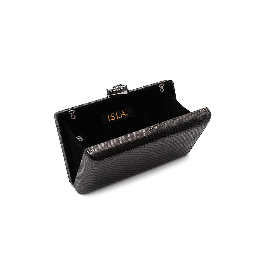 BOLSA CLUTCH EVA FECHO CRISTAL PRETO