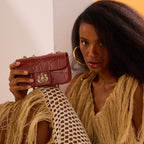 MINI ANNE CINNAMON LEATHER BAGUETTE BAG