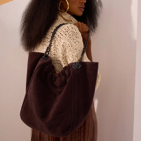 BOLSA PETRA SHOPPING BAG CAMURÇA EXPRESSO ONIX