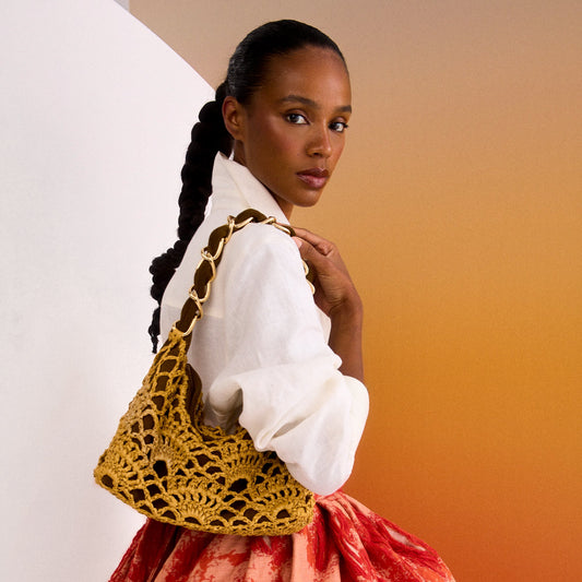 LE BON CROCHET SMALL HOBO BAG SOLAR