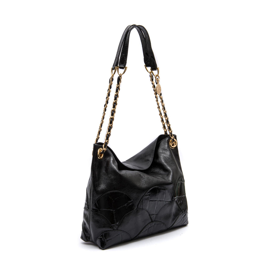 BOLSA MAREA PATCH SCALE SHOULDER PRETO