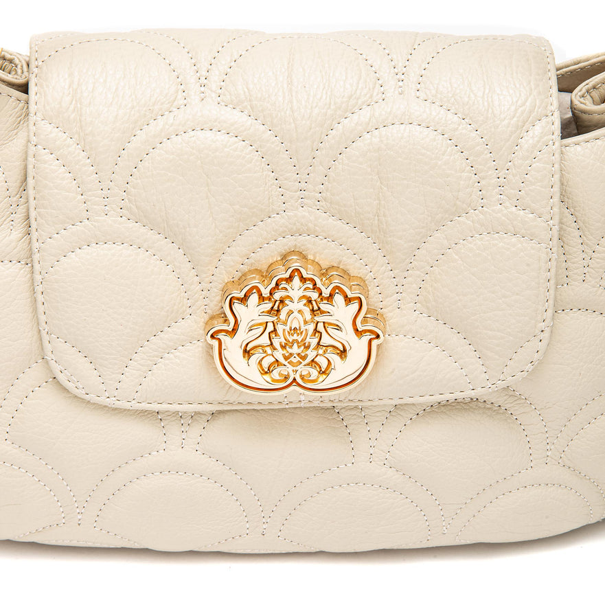 BOLSA SHOULDER SIRENA MÉDIA COCCON MARSHMALLOW OURO