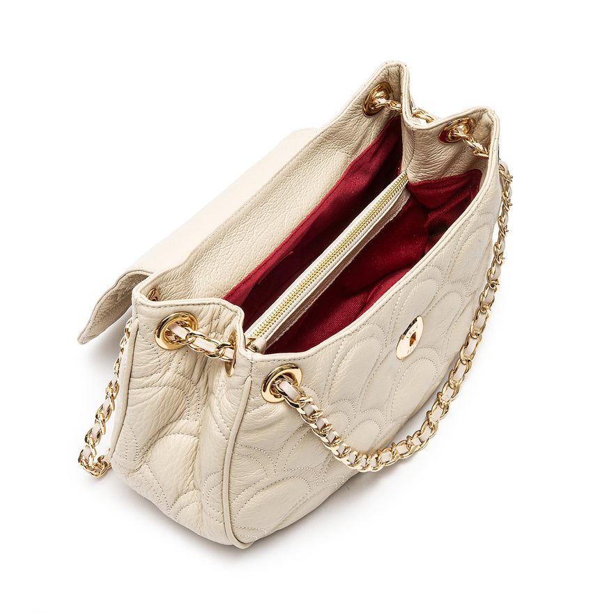 BOLSA SHOULDER SIRENA MÉDIA COCCON MARSHMALLOW OURO