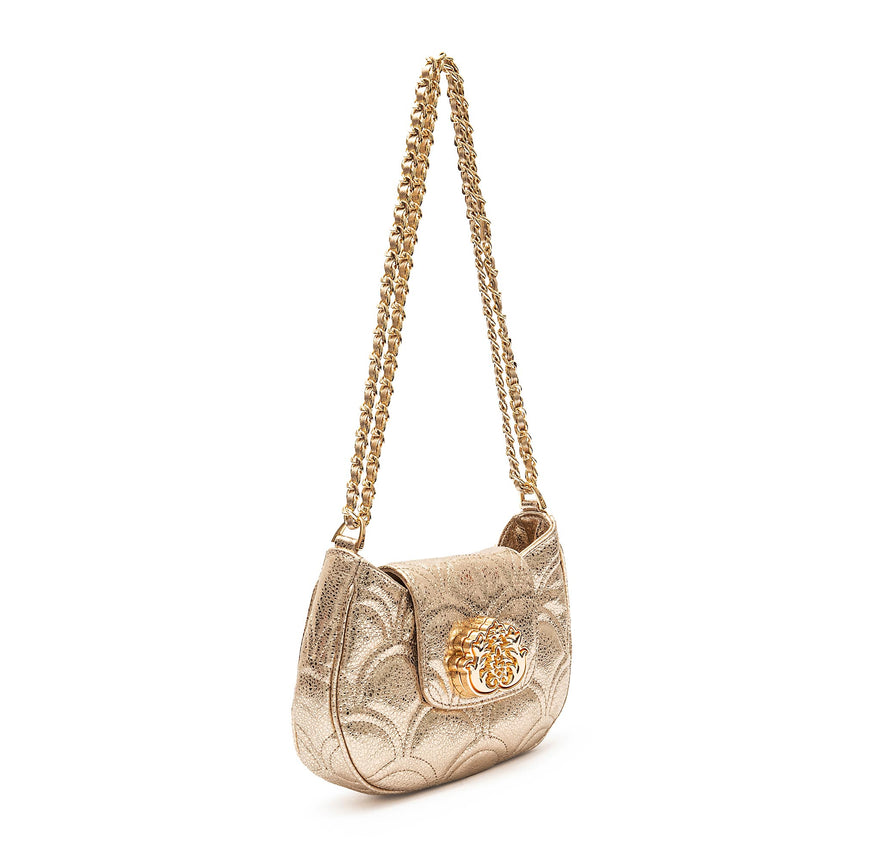 BOLSA SHOUDER SIRENA MINI COCOON OURO LIGHT