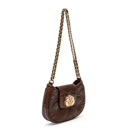 BOLSA SHOUDER SIRENA MINI COCOON PINHÃO OURO