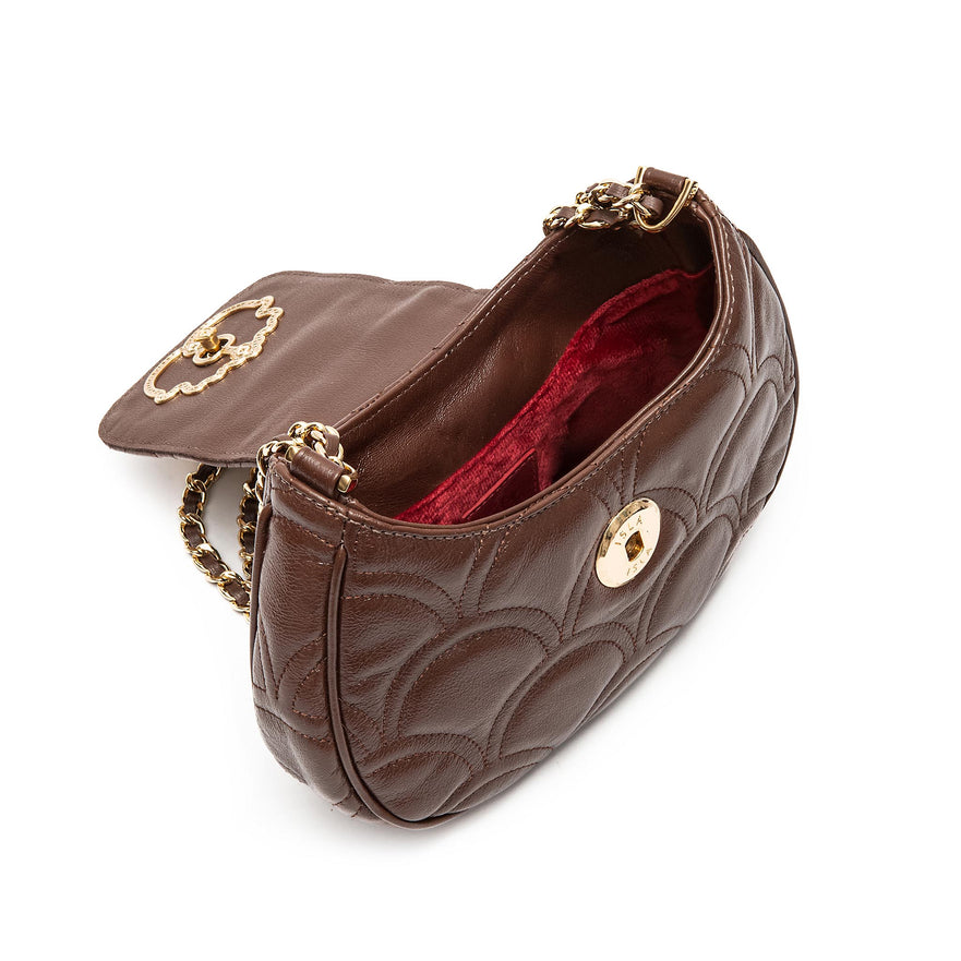 BOLSA SHOUDER SIRENA MINI COCOON PINHÃO OURO