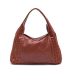 BOLSA ÍSIS WOVEN HOBO TRESSÊ MÉDIA COURO CANELA