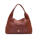 BOLSA ÍSIS WOVEN HOBO TRESSÊ MÉDIA COURO CANELA