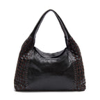 BOLSA HOBO ÍSIS WOVEN MAXI COURO TRESSÊ PRETO