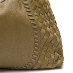 BOLSA HOBO ÍSIS WOVEN MAXI COURO TRESSÊ PISTACHE