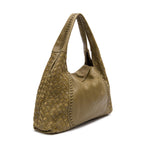 BOLSA HOBO ÍSIS WOVEN MAXI COURO TRESSÊ PISTACHE