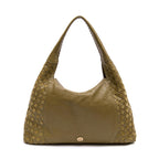 BOLSA HOBO ÍSIS WOVEN MAXI COURO TRESSÊ PISTACHE