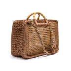 BOLSA DUNA TOTE PALHA SEXTAVADA RÁFIA CAFÉ COM LEITE