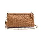 BOLSA ÍSIS WOVEN SHOULDER COURO TRESSÊ PEQUENE AMÊNDOA