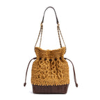 BOLSA TOTE SAVANA PEQUENA RÁFIA COURO SOLAR