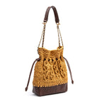 BOLSA TOTE SAVANA PEQUENA RÁFIA COURO SOLAR
