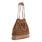 BOLSA MAXI SAVANA SHOPPER GRANDE RÁFIA COURO SOLAR
