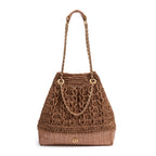 BOLSA MAXI SAVANA SHOPPER GRANDE RÁFIA COURO SOLAR