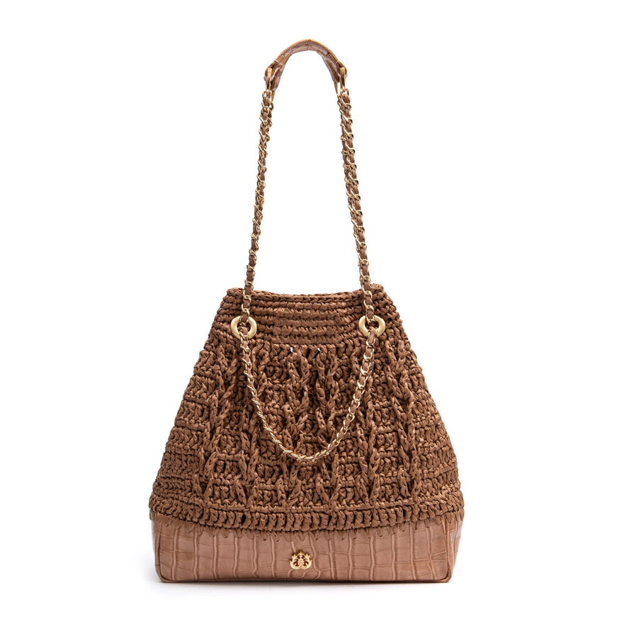 BOLSA MAXI SAVANA SHOPPER GRANDE RÁFIA COURO BALM
