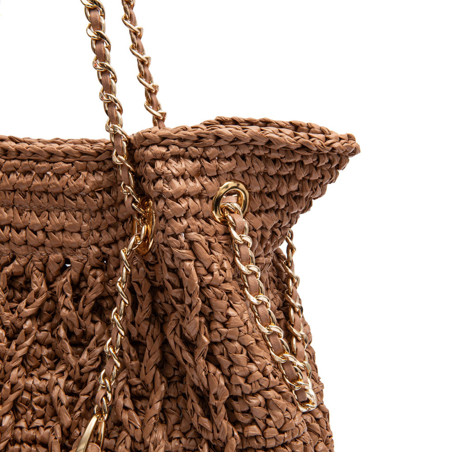 BOLSA MAXI SAVANA SHOPPER GRANDE RÁFIA COURO BALM