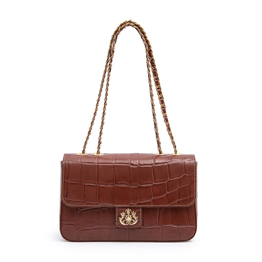 BOLSA BAGUETE ANNE JUMBO COURO CANELA