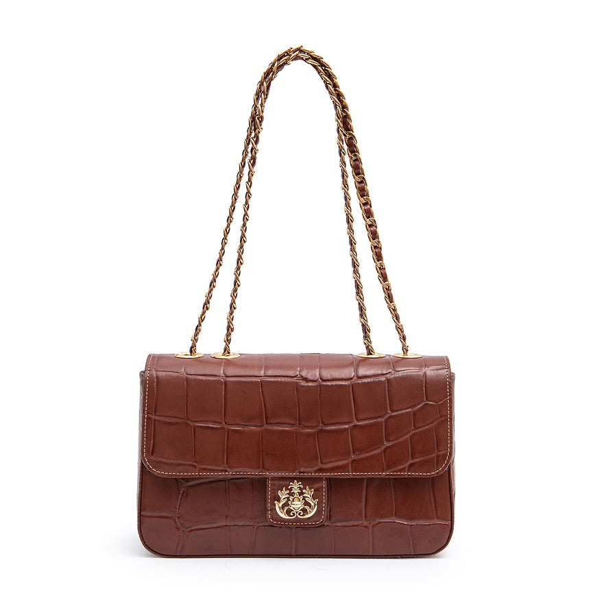 BOLSA BAGUETE ANNE JUMBO COURO CANELA