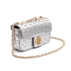BOLSA BAGUETE ANNE MINI COURO ESCAMAS PRATA