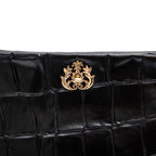 BOLSA CROSSBODY CINDY LOCKER PRETO COURO OURO