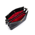 BOLSA CROSSBODY CINDY LOCKER PRETO COURO OURO