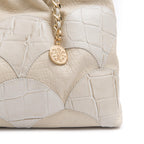 BOLSA HOBO MAREA PATCH SCALE COURO MARSHMALLOW