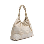 BOLSA HOBO MAREA PATCH SCALE COURO MARSHMALLOW