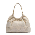 BOLSA HOBO MAREA PATCH SCALE COURO MARSHMALLOW