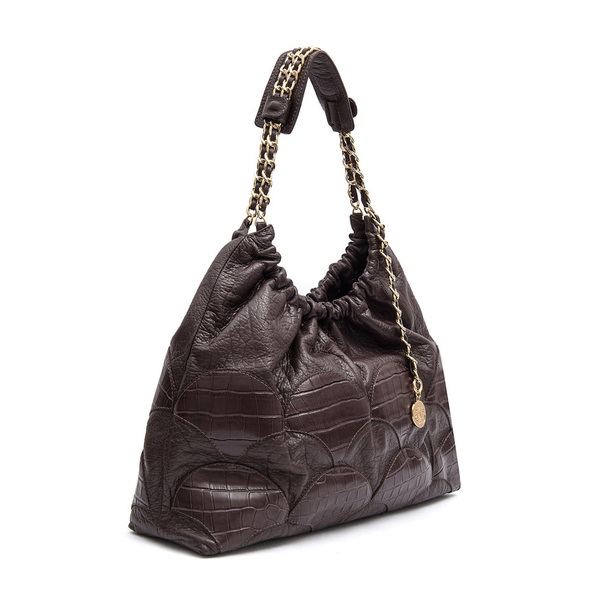 BOLSA HOBO MAREA PATCH SCALE COURO  EXPRESSO