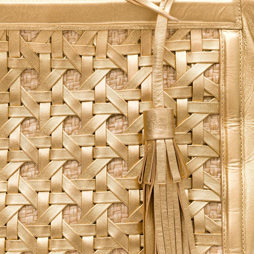 BOLSA TOTE TRESSÊ MAXI SOFT OURO PALHA DAMIER NATURAL