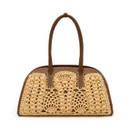 BOLSA ELIS TOTE CROCHÊ SOFT AVELÃ RAFIA CREME