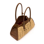 BOLSA ELIS TOTE CROCHÊ SOFT AVELÃ RAFIA CREME
