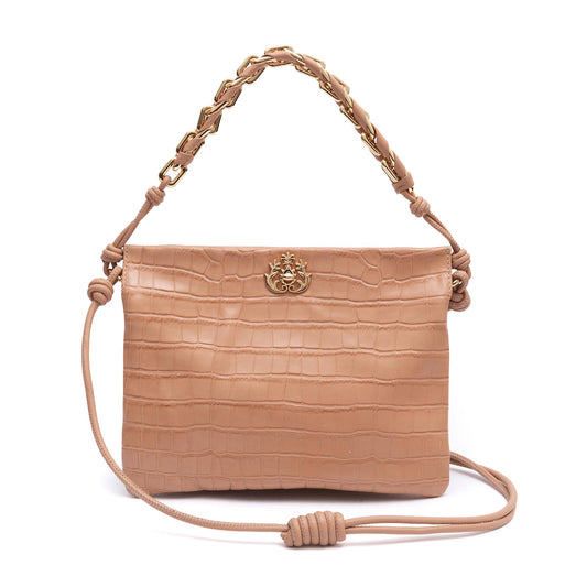 BOLSA CROSSBODY CINDY LOCKER BALM COURO OURO