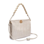 BOLSA CROSSBODY CINDY LOCKER MARSHMALLOW COURO