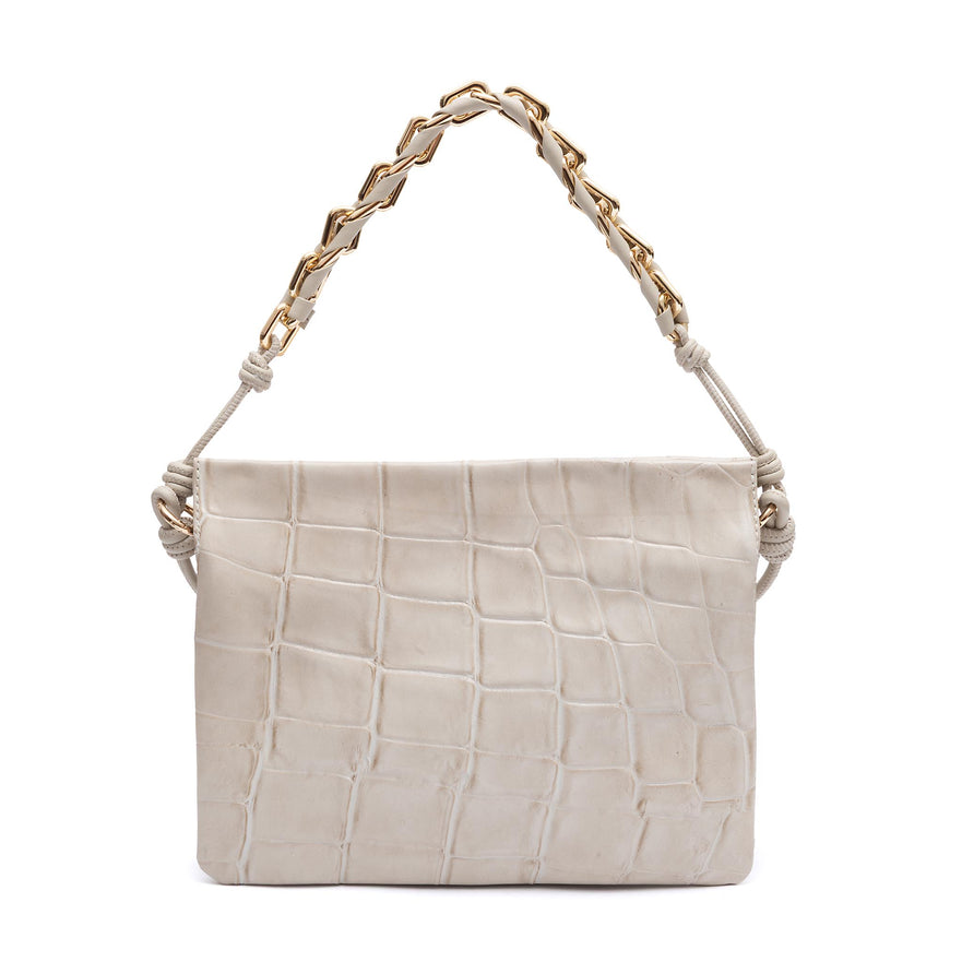 BOLSA CROSSBODY CINDY LOCKER MARSHMALLOW COURO