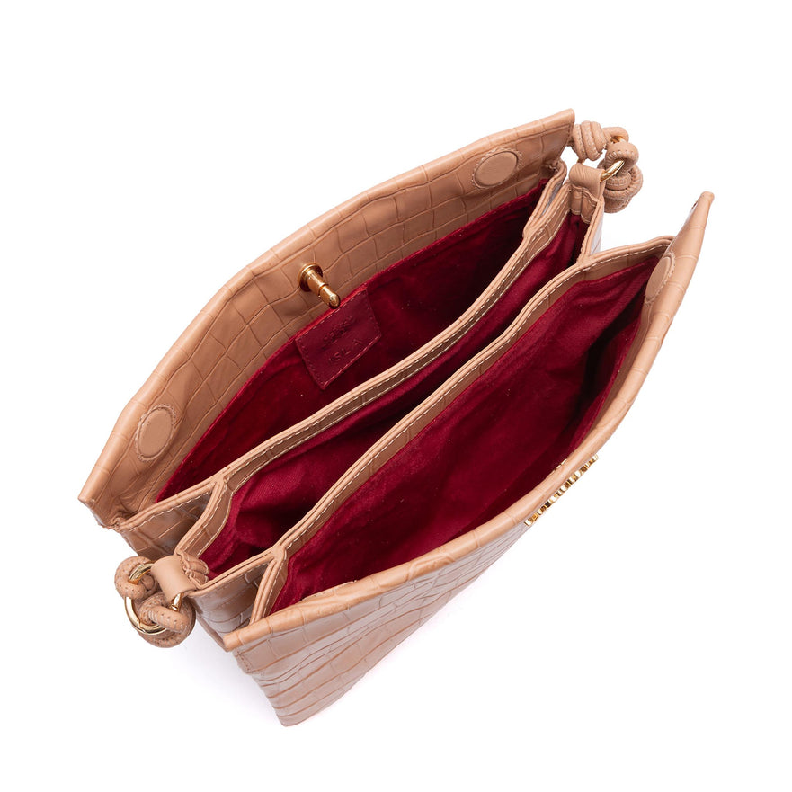 BOLSA CROSSBODY CINDY LOCKER BALM COURO OURO