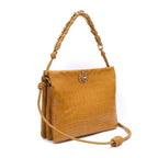 BOLSA CROSSBODY CINDY LOCKER AÇAFRÃO COURO