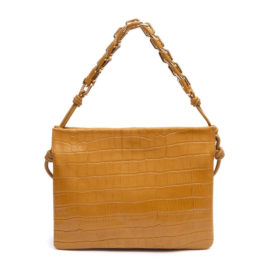 BOLSA CROSSBODY CINDY LOCKER AÇAFRÃO COURO