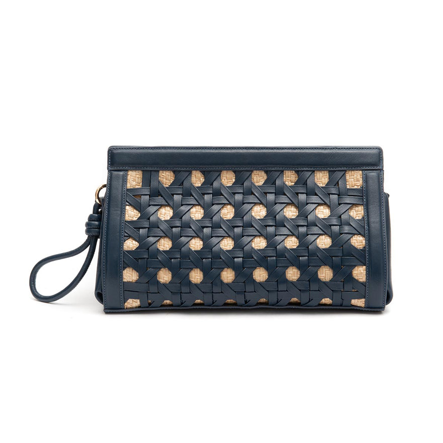 BOLSA POUCH TRESSÊ MAXI SOFT NOITE PALHA DAMIER NATURAL