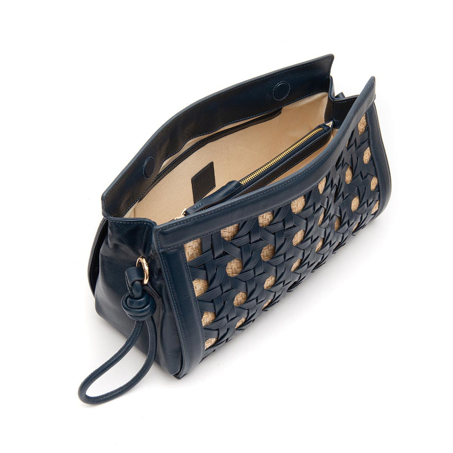 BOLSA POUCH TRESSÊ MAXI SOFT NOITE PALHA DAMIER NATURAL