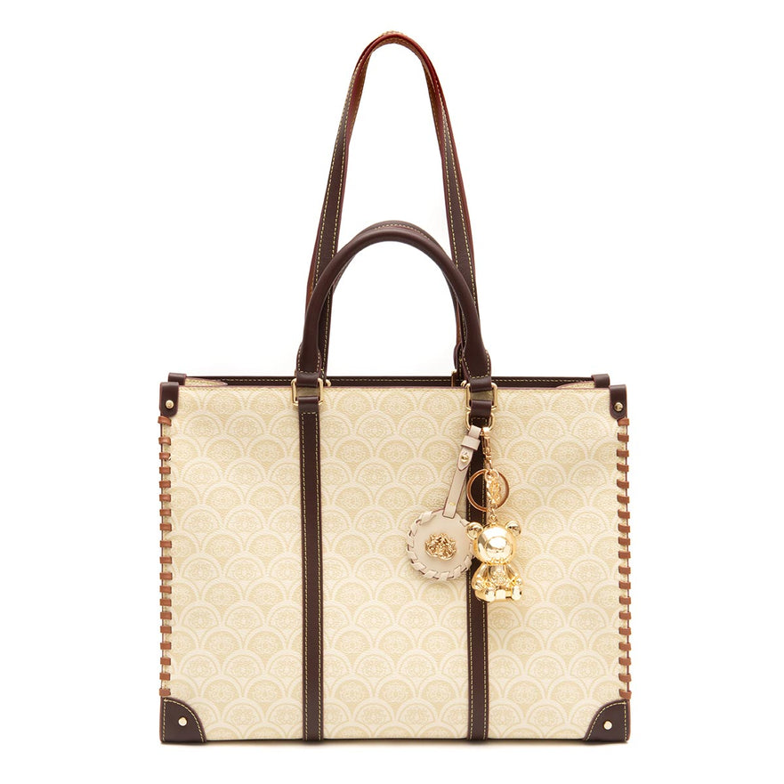 TOTE SIRENE MONOGRAMA CANVAS CREME