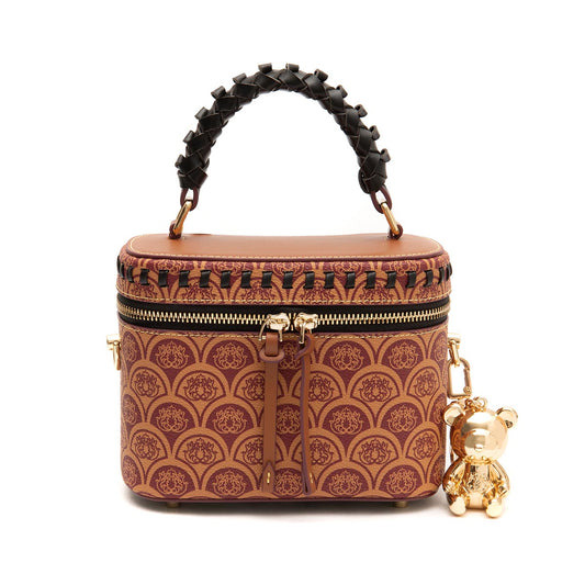 BOLSA VANITY SIRENA MONOGRAMA CANVAS CARAMELO