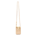 GOLD STRAW CROSSBODY PHONE POUCH