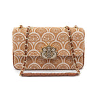 BOLSA BAGUETE SIRENA MÉDIA JACQUARD CAMEL