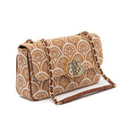 BOLSA BAGUETE SIRENA MÉDIA JACQUARD CAMEL